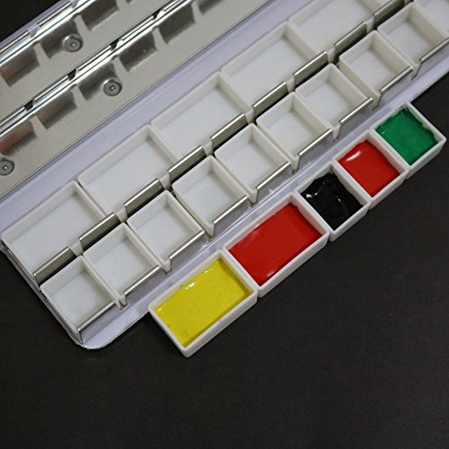 FCLUB Empty Watercolor Pans, 20 Full (3ml) & 20 Half Pans (2ml) - style: 20Pcs Full Pans and 20Pcs Half Pans