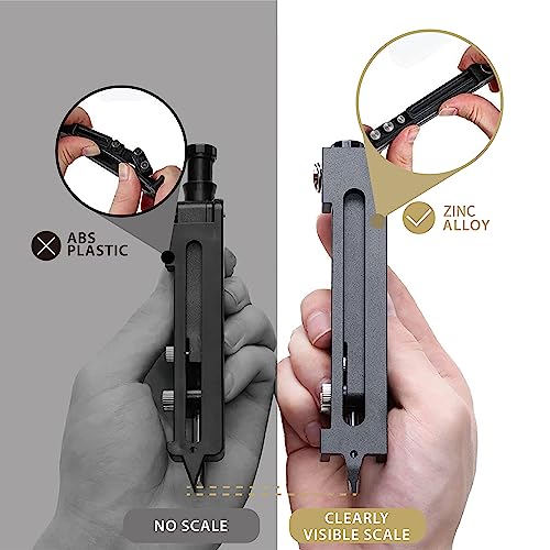 Multi-function Scribing Tool, Zinc Alloy Smart Scribe Tool with Solid Carpenter Pencil, DIY Scribe Tool Woodworking, Gauge Scriber Line Maker, Measuring Tool with Scale, Red - color: Red