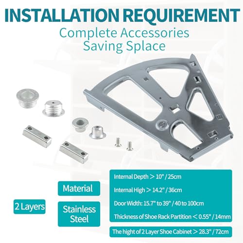 2 Layers Shoes Drawer Cabinet Hinges Flip Frames, Grey, 1 Pair - color: Gray, size: 2 Layers