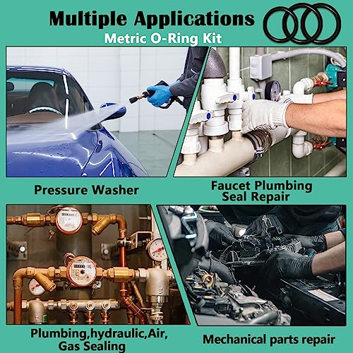 XBVV 1020 Pcs O Ring Kit 20 Size Nitrile Rubber O Ring Assortment Set for Car Auto Vehicle Repair Faucet Plumbing Air or Gas Sealing Connections Resist Oil and Heat