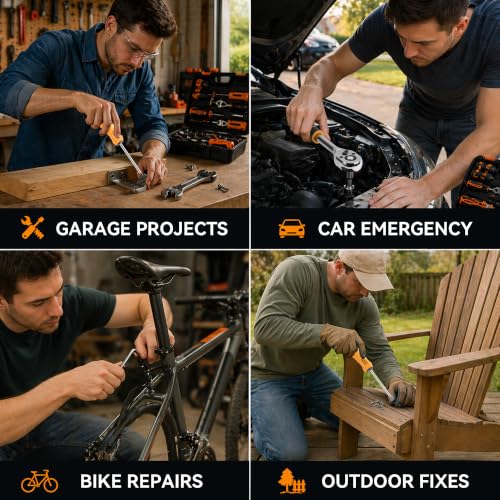 Tool Kit for Home, Basic Tool Set with Magnetic Pickup Tool - color: Three-layer