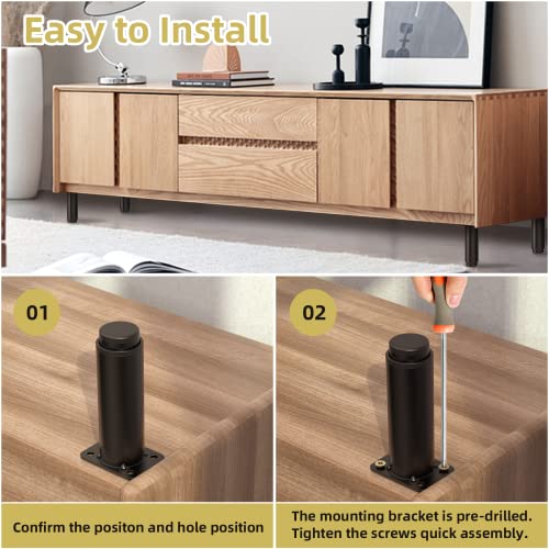 2pcs7"-12"Metal Adjustable Furniture Legs,Adjustable Height Replacement Leg - color: 2pcs 7"-12"