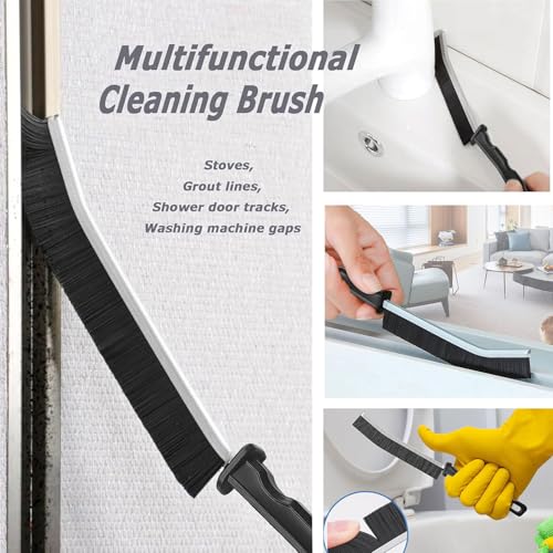 Commercial-Grade Crevice Cleaning Brush Set, Ultra-Stiff Heavy-Duty Gap Scrubber Tools for Window Tracks & Bathroom Grout, Professional Detailing Arsenal & Home Essentials Gift (black-6pcs) - color: Black-6pcs