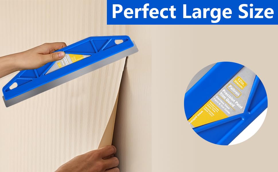 12-Inch Paint Edger & Trim Guard, Stainless Steel Straight Edge Tool - color: Blue