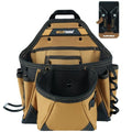 MELOTOUGH Contractor Electrician Tool Pouch - Nail Screw Work Framer Belt With Hammer Loop Clip-on Utility Organizer and Kickstand Back - color: Khaki Tool Pouch