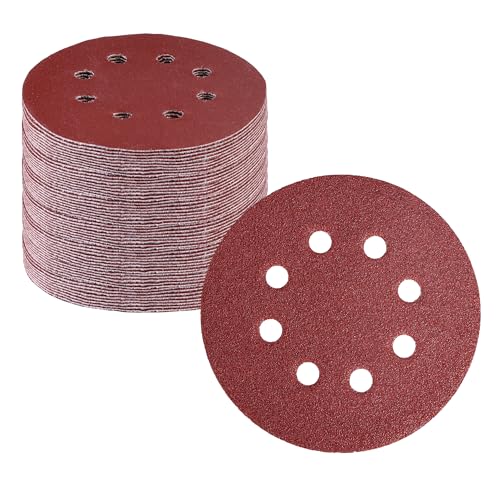 WORKPRO Sanding Discs, 5-Inch 60 Grit 8-Hole Hook and Loop, 100 Pack - style: 100PCS 5 Inch 60 Grit
