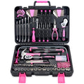KOOPOOL 159 Piece Pink Tool Set, Tool Kit for Women, General Household pink tool kit for Home Auto Repair, Basic Mechanic Tool Box, with Storage Case - color: Pink
