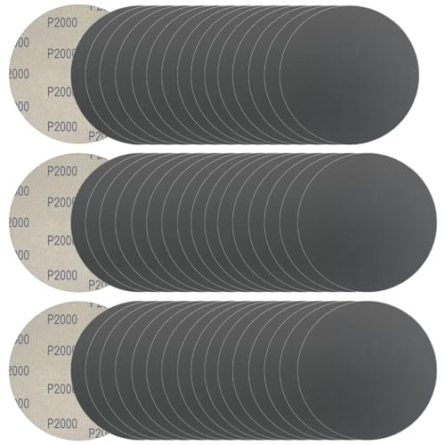6 Inch 50 Pcs Wet Dry Hook and Loop Sanding Discs, No Hole, 2000 Grit - style: Grit 2000