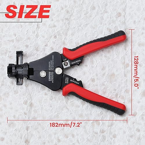 3 in 1 Automatic Wire Stripper Tool 7-Inch Heavy Duty Wire Stripping Crimping Cutting Pliers for 8-18 AWG Solid and Stranded Electrical Wire, Multifunctional Hand Tool for Electrician