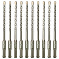 10-Pack SDS Plus 1/4" x 6" Rotary Hammer Drill Bits, Carbide Tipped for Brick, Stone and Concrete - size: 1/4" x 6" (10-Pack)