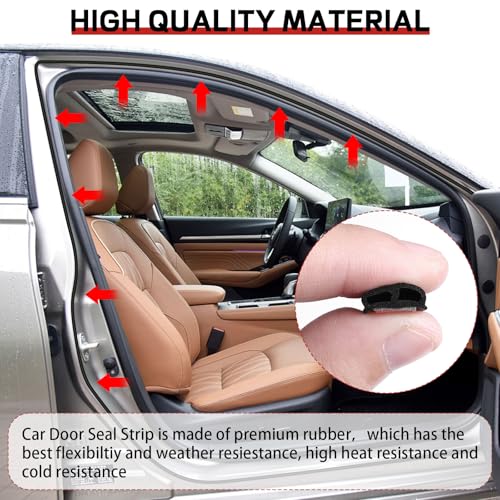 Car Door Rubber Seal Strip, 39.3 FT Double Hollow Weather Stripping - size: 39.3 Feet Long