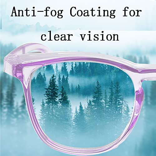 Safety Glasses for Men Women Nurses Anti Fog Stylish Fashion Comfortable Goggles with Side Shields Eye Protection for Adult - color: Purple