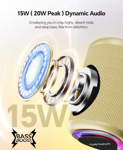 Portable Bluetooth Speaker Beach Essentials: IPX5 Waterproof for Outdoor - color: Yellow