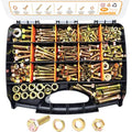 804PCS Assorted Nuts and Bolts with Washers, Grade 8 Bolt Assortment Kit, Including 1/4-20, 5/16-18, 3/8-16, 1/2-13 SAE Size,Yellow Zinc Plated for Automotive,Truck & Mechanical Repair - size: 804pcs SAE 1/4-20 5/16-18 3/8-16 1/2-13