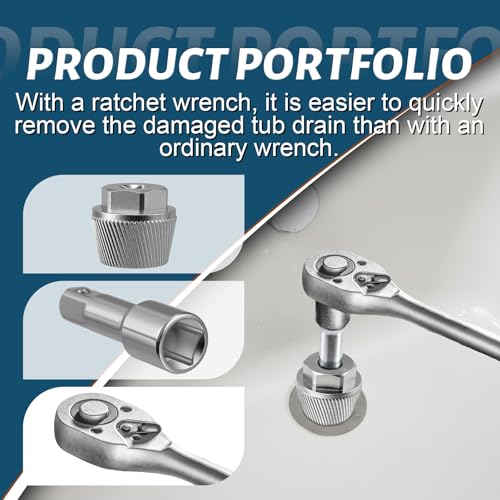 1.5 Inch Tub Drain Extractor Tool 05255 with Lift-n-Turn Drain Stopper - color: Silver, size: Tub Drain Kit