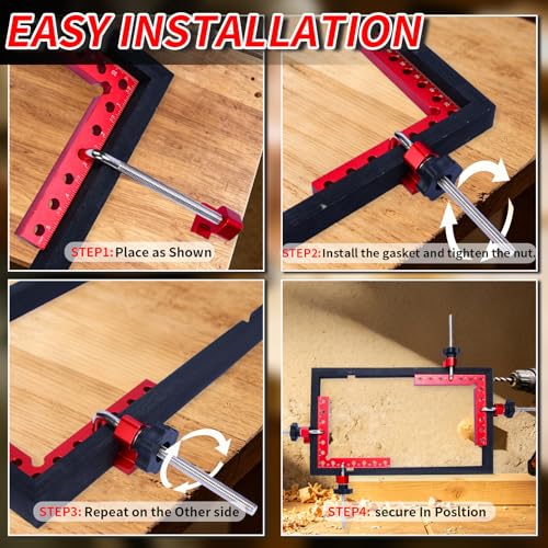 2PCS 90° Corner Clamps Woodworking, Aluminum 5.5" Right Angle Kit - size: 2pcs