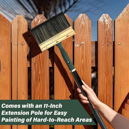 King Origin 7 Inch Paint Brush, Deck Stain Brush Threaded Handle - size: 7-Inch