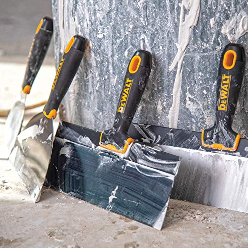 DEWALT DELUXE Stainless Hand Tool Set | 8/10/12" Taping Knives, 3/4/5/6/8" Putty Knives, 2 Mud Mixers + FREE BONUS 14" Mud Pan | DXTT-3-609
