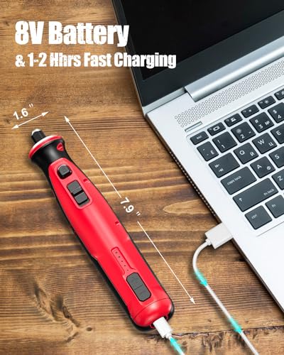 AVID POWER 8V Cordless Rotary Tool 5 Speeds Dog Nail Grinder 4 LED Lights - color: Light Red