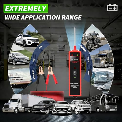 Power Circuit Probe Tester, 6-30V Automotive Circuit Tester, Test Light - color: Red