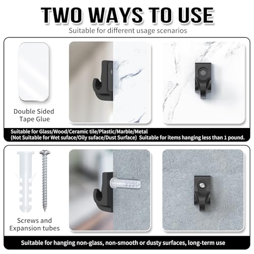 21 Pack Wire Shelf Clips Kit with Screws, Heavy Duty Closet Shelf Support Brackets,Expansion Tubes & Adhesive Pads – Wall Mounted Clips for ClosetMaid, Rubbermaid Wire Shelving (Black) - color: Black