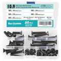 80 Pcs M6 x 30mm 35mm 40mm 45mm 50mm, Flat Head Hex Socket Cap Screws Countersunk Bolts Washers Nuts Assortment Kit, 10.9 Grade Alloy Steel, Black Oxide Finish, Metric Allen Drive - size: M6x30/35/40/45/50mm