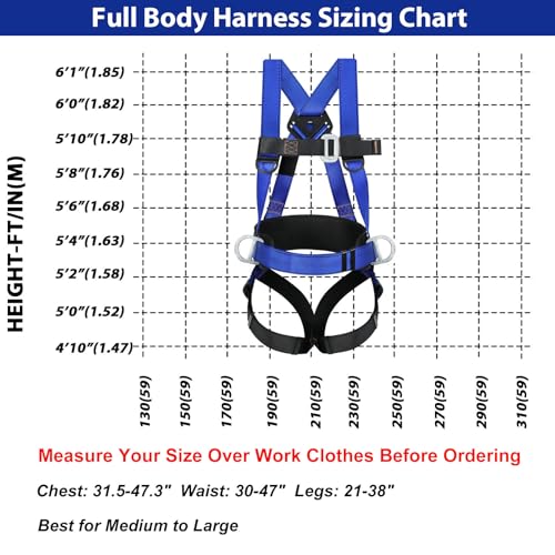 TT TRSMIMA Safety Harness Fall Protection Kit: Roofing Harness for Work - style: Blue