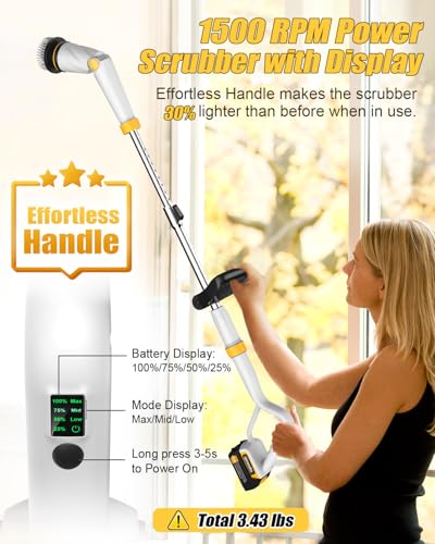 Qimedo Electric Spin Scrubber Q2, 4000mAh Battery, 1500RPM High Power - color: White