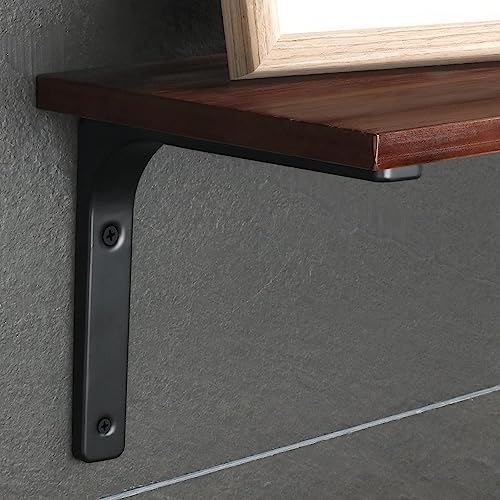 SAYAYO Wall Shelf Bracket Black, 4 Inch Heavy Duty L Bracket for Wood - color: Black, size: 4 x 4 Inch (4 PCS)