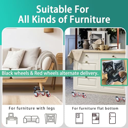 XXL Furniture Movers with 5 Wheels - Enhanced Furniture Dolly & Lifter Sliders Tool for Easy Moving Refrigerator Couch Desk, Heavy Duty Moving Dolly, 3000lbs Load Capacity(Black 4Pack+1Lifter) - size: XXL 750 lbs each (3,000 lbs total for 4)