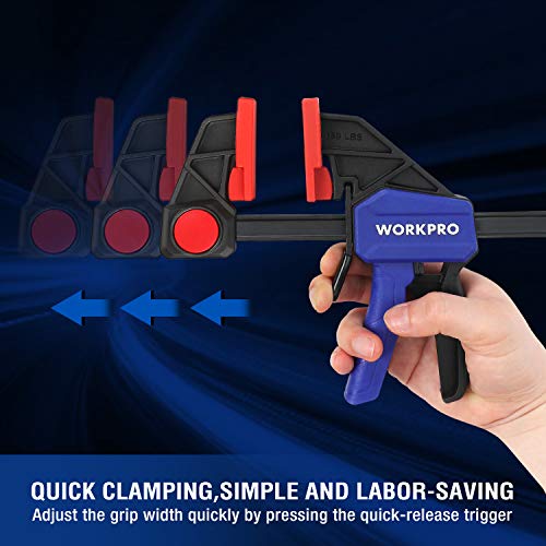 WORKPRO 12" Clamps for Woodworking 2-Pack, Light Duty Wood Clamps - size: 12"