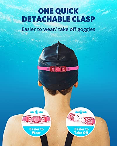 Aegend Swim Goggles, Swimming Goggles No Leaking Full Protect Adult Youth - color: Rose Red