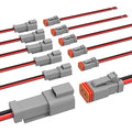 Newdeli Deutsch 2 Pin Connector Kit Waterproof Electrical Connector 16 AWG Male and Female Automotive Wire Connectors for Car Truck Boat, Dt Connector 6 Sets - size: DT Connector 6 Sets 2 Pin