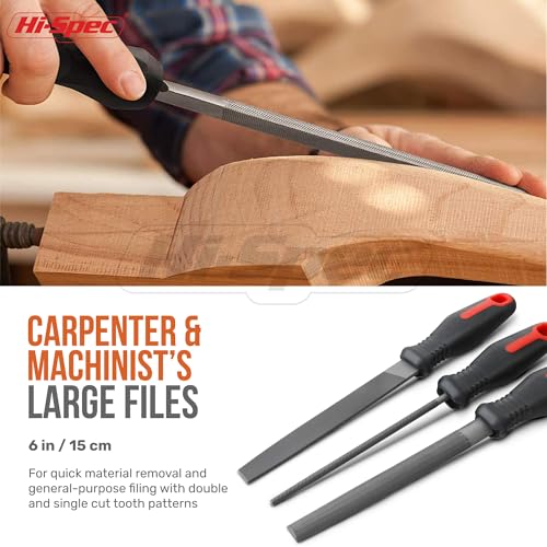 Hi-Spec Metal Hand File Tool Set for Wood, Metal and Craft Work with Case - size: 3 pieces