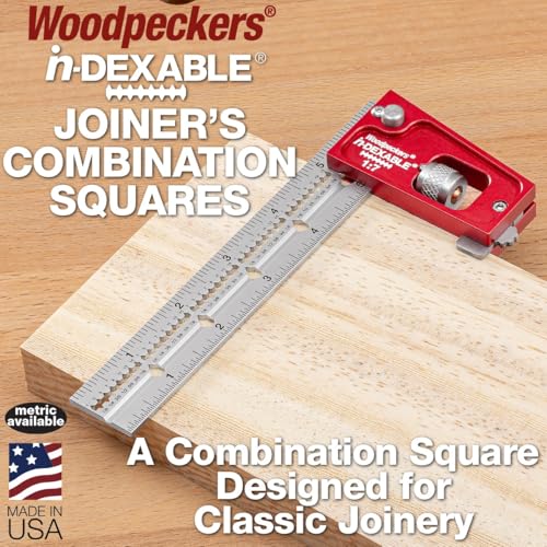 Woodpeckers inDexable Square System, Deluxe Dovetail Combination Square Set, Feature Packed Woodworking Square - Includes 3 Blades & 3 Heads & 3 Rack-Its - color: Mini, style: Deluxe Joiner's
