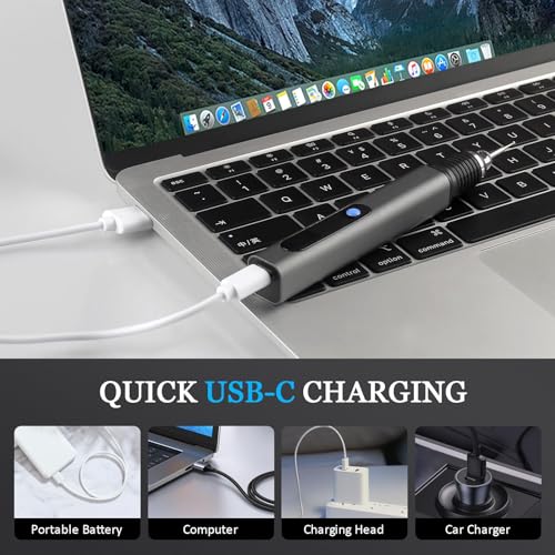 Cordless Engraving Pen Kit Upgraded 21000RPM Electric Engraver Tool Aluminum Alloy Rechargeable Electric Etching Machines Rotary Tool for Carving Jewelry Stone Wood Glass Metal Plastic - size: 57pc