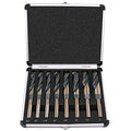 EFFICERE 8-Piece Premium 1/2” Reduced Shank Silver and Deming Large Drill Bit Set in Aluminum Carry Case, M2 High Speed Steel, 135-Degree Split Point | SAE Inch Size 9/16” - 1” by 1/16th Increment - size: 8-Piece Set in Aluminum Case