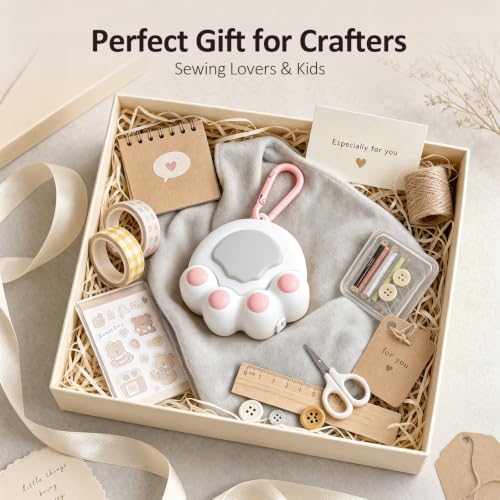 White Cat Paw Fashion Measuring Tape 79", Sewing Gifts w/Keychain - color: A1-White Cat Paw