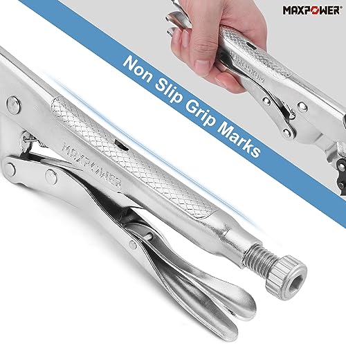MAXPOWER 9-Inch Locking Chain Clamp with 19.7-Inch Chain, 2 Pack - size: 19.7" Chian
