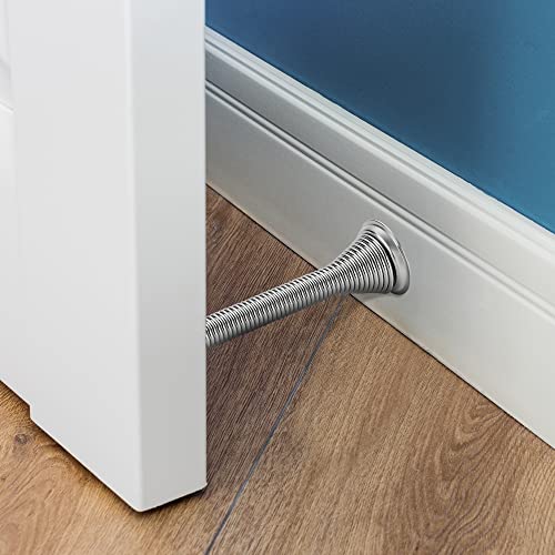 Ravinte Door Stoppers, 12 Pack Satin Nickel Spring Door Stops - color: Satin Nickel