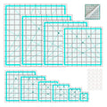 10 Quilting Square Rulers(2.5",3.5",4.5",5",6",7",8.5",9",10",12") - color: lake blue