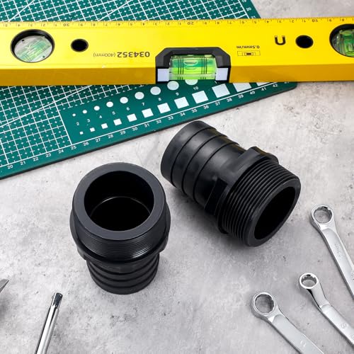 2 Pcs Pool PVC Tube Fitting Barbed Hose Fittings Adapter - color: Black, size: 1.5 Inch