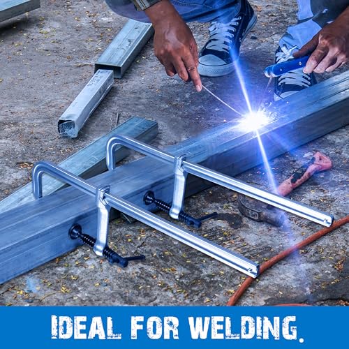 Bar Clamps 4-Pack, 12-Inch Light-duty Drop Forged Steel F Clamps (450 lbs) for Welding and Woodworking - style: 450 Lbs