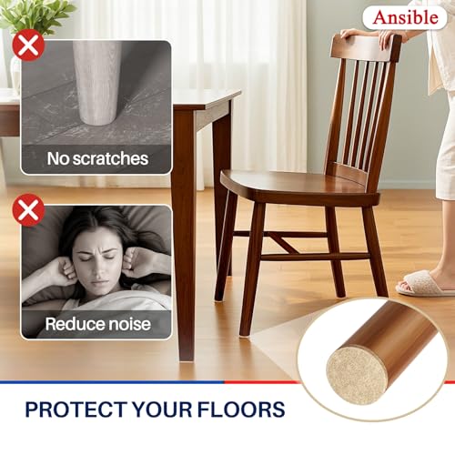 Ansible 299 PCS Felt Furniture Pads for Hardwood Floors - size: 299 PCS Beige