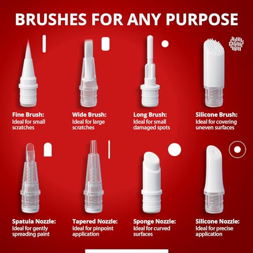 X-Protector Brush Tips for Fillable Touch Up Paint Pen Kit - 8 PCS Pack - style: Pack of 8, Brushes for Fillable Version