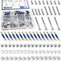 121Pcs Furniture Screws Replacement Set W M6x20mm/40mm/60mm/80mm Bed Frame Bolts, Barrel Nuts and 3 in 1 Cam Connector Fittings for Drawer Dresser Cabinet Bed