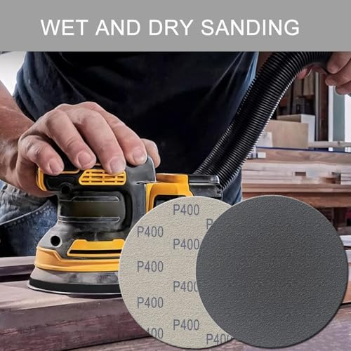 6 Inch 50 Pcs Wet Dry Hook and Loop Sanding Discs, No Hole, 600 Grit - style: Grit 600