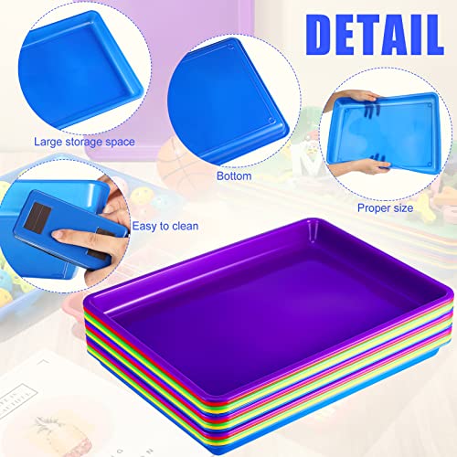 Maitys 15 Pack Plastic Art Trays 12 x 16 Inch Sensory Trays, Classic Color - color: Classic Color