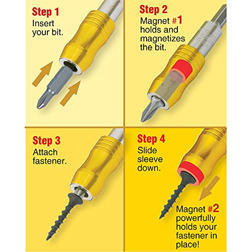 IVY Classic 45834-2 Mega-Magnetic 1/4 x 3" Bit Holder, Impact Plus, 2-Pack - size: 3" Bit Holder, 2-Pack