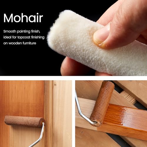 VOOMEY 4 Inch Mini Paint Roller Set, Microfiber & Mohair Rollers - size: 4inch 15pcs